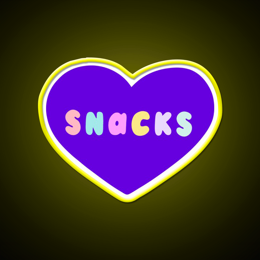 Snacks Retro Lettering In Lilac Snack Food Led Neon Sign Rgb Color