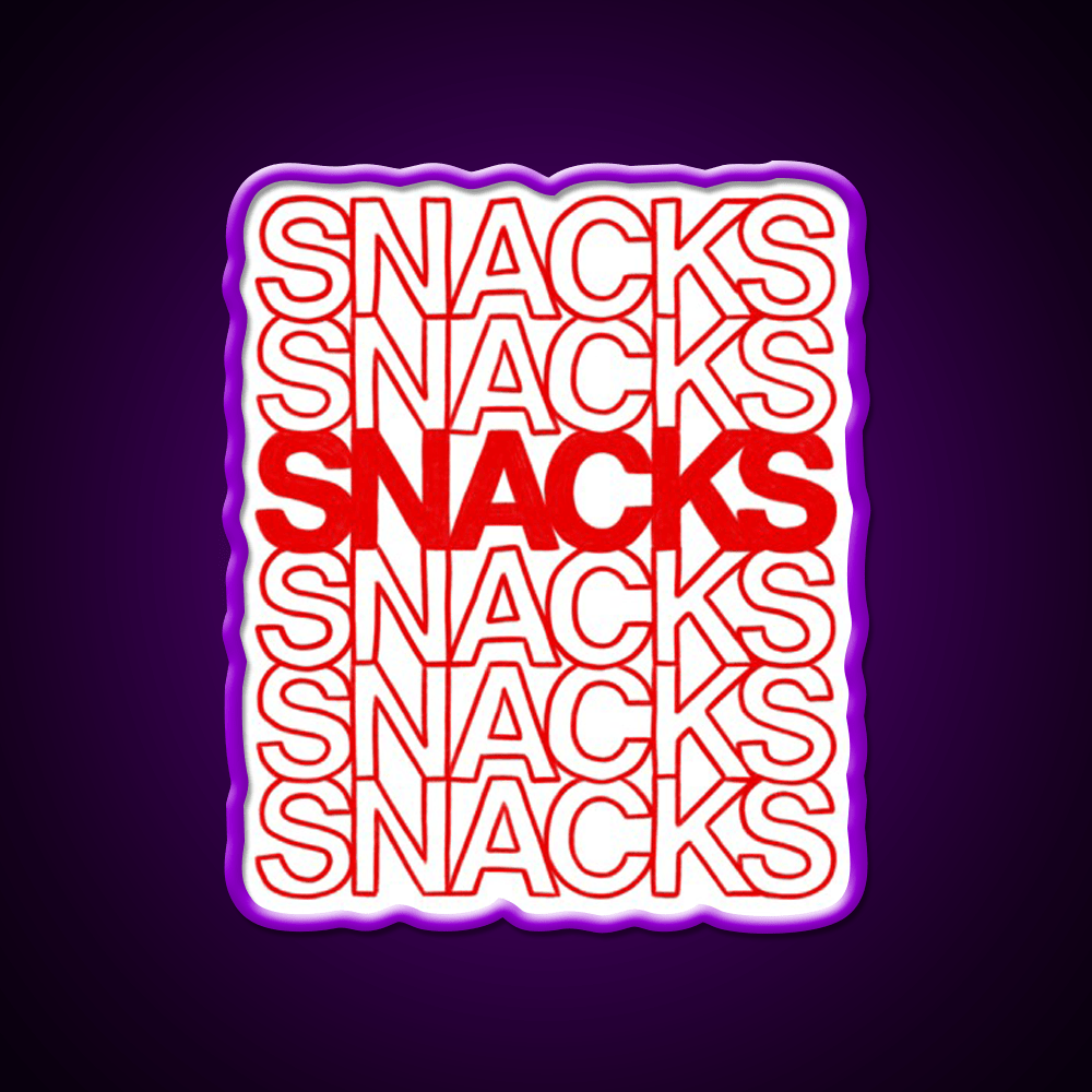 Snacks Snacks Snacks Toddler Typography Snack Food Led Neon Sign Rgb Color - Shineneon