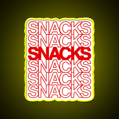 Snacks Snacks Snacks Toddler Typography Snack Food Led Neon Sign Rgb Color - Shineneon