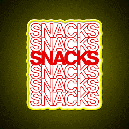 Snacks Snacks Snacks Toddler Typography Snack Food Led Neon Sign Rgb Color - Custom LED neon sign front view