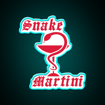Snake Martini Gothic Venom Cocktail Man Cave Bar Led Neon Sign Rgb Color