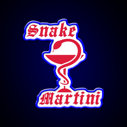 Snake Martini Gothic Venom Cocktail Man Cave Bar Led Neon Sign Rgb Color