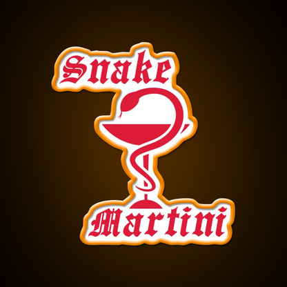 Snake Martini Gothic Venom Cocktail Man Cave Bar Led Neon Sign Rgb Color