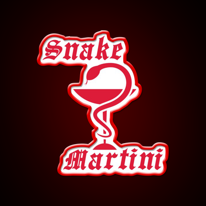 Snake Martini Gothic Venom Cocktail Man Cave Bar Led Neon Sign Rgb Color