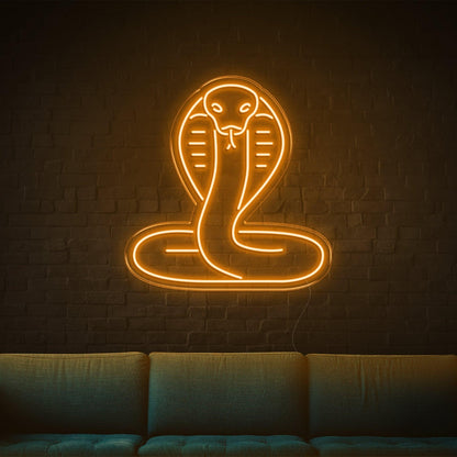 Snake Orange-Yellow Coiled Cobra Led Neon Sign For Modern Home Decor | Shineneon