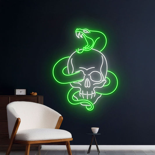 Snake Skull Neon Light