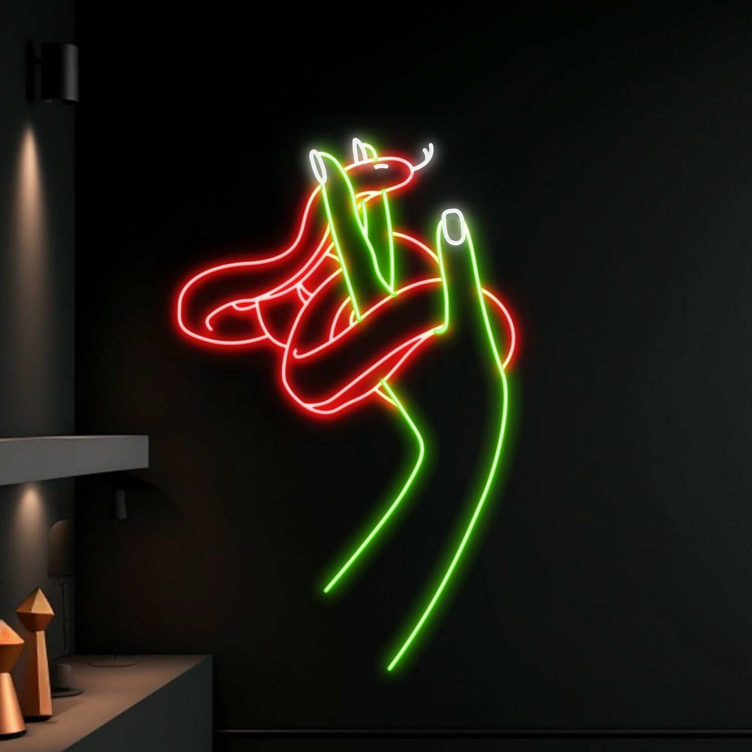Snake Wrapping Around Hand Led Neon Sign - Shineneon