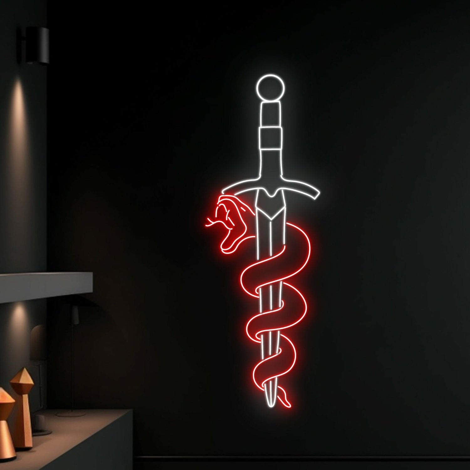 Snake Wrapping Around Sword Led Neon Sign Christmas Decor | Shineneon