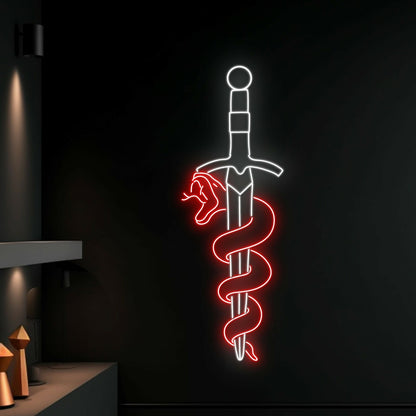 Snake Wrapping Around Sword Led Neon Sign Christmas Decor | Shineneon