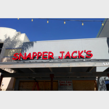 Snapper Jacks 3D Frontlit Channel Letters Led Light Sign