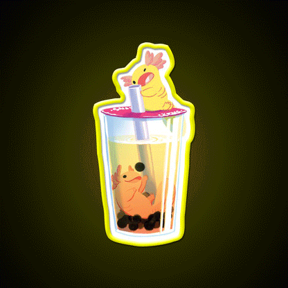 Snaxy Boba Snack Food Led Neon Sign Rgb Color - Custom LED neon sign front view