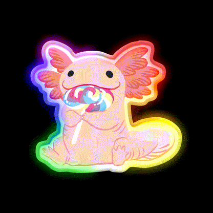 Snaxy Lollipop Snack Food Led Neon Sign Rgb Color - LED neon sign close-up detail