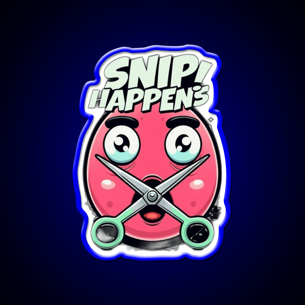 Snip Happens Funny Barber Shop Haircut Led Neon Sign - Shineneon