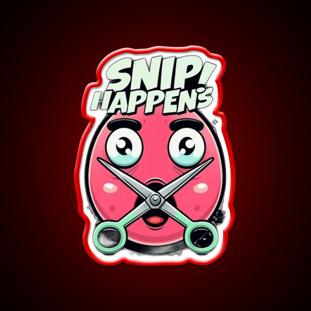 Snip Happens Funny Barber Shop Haircut Led Neon Sign - Shineneon