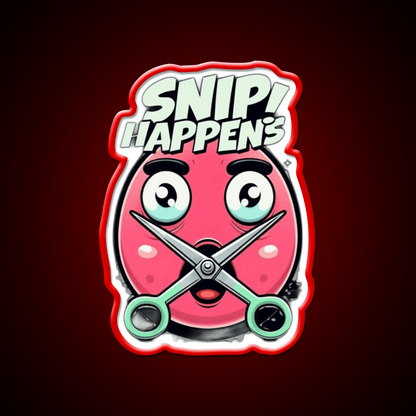 Snip Happens Funny Barber Shop Haircut Led Neon Sign - Shineneon