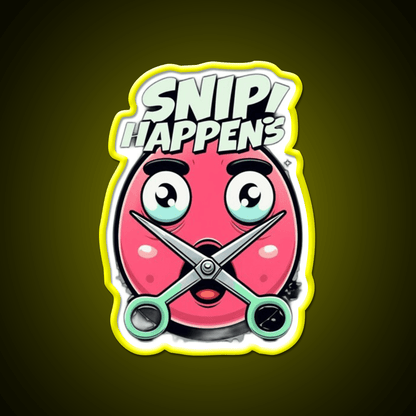 Snip Happens Funny Barber Shop Haircut Led Neon Sign - Shineneon