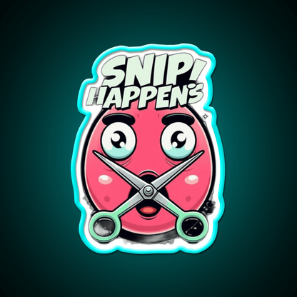 Snip Happens Funny Barber Shop Haircut Led Neon Sign - Shineneon