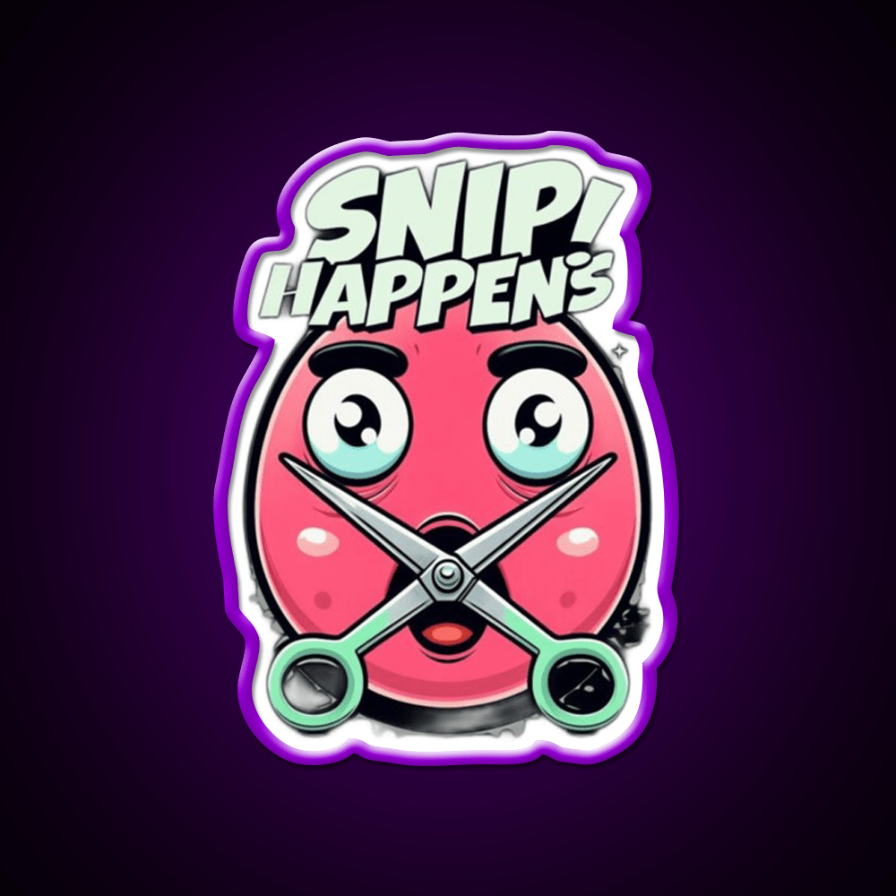 Snip Happens Funny Barber Shop Haircut Led Neon Sign - Shineneon
