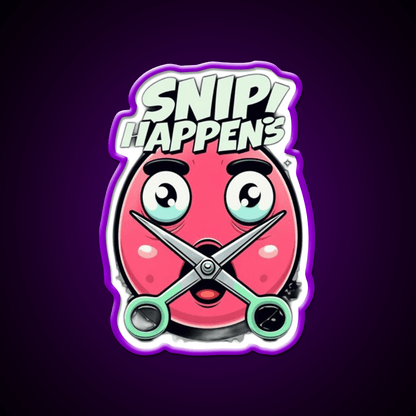 Snip Happens Funny Barber Shop Haircut Led Neon Sign - Shineneon