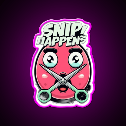 Snip Happens Funny Barber Shop Haircut Led Neon Sign - Shineneon