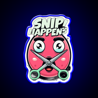 Snip Happens Funny Barber Shop Haircut Led Neon Sign