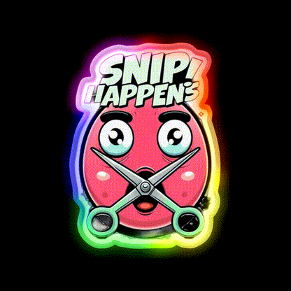 Snip Happens Funny Barber Shop Haircut Led Neon Sign