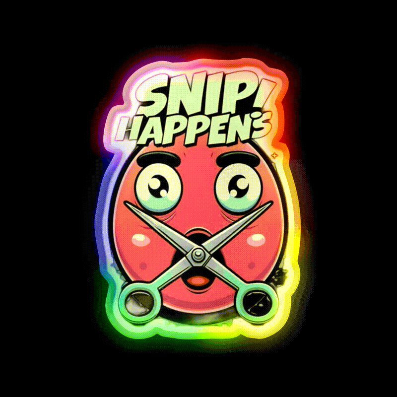 Snip Happens Funny Barber Shop Haircut Led Neon Sign