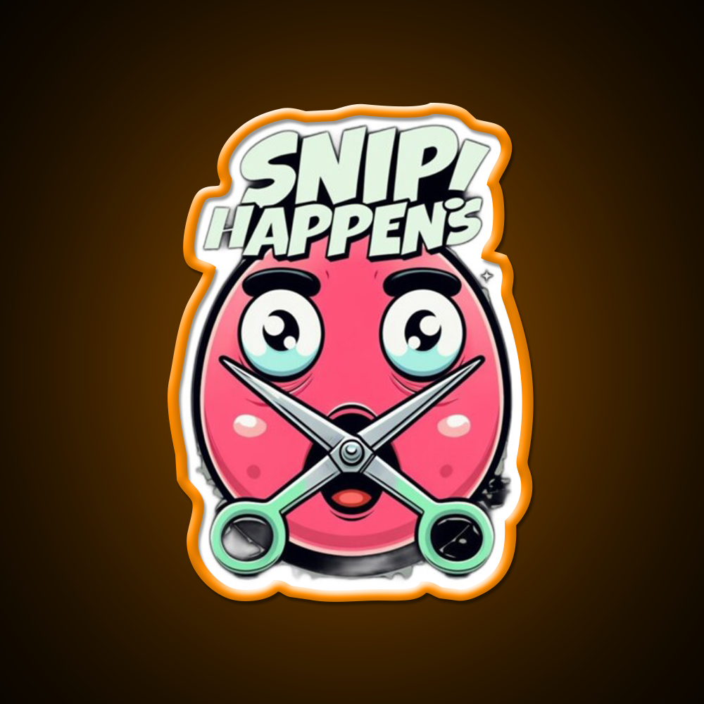 Snip Happens Funny Barber Shop Haircut Led Neon Sign