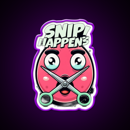 Snip Happens Funny Barber Shop Haircut Led Neon Sign