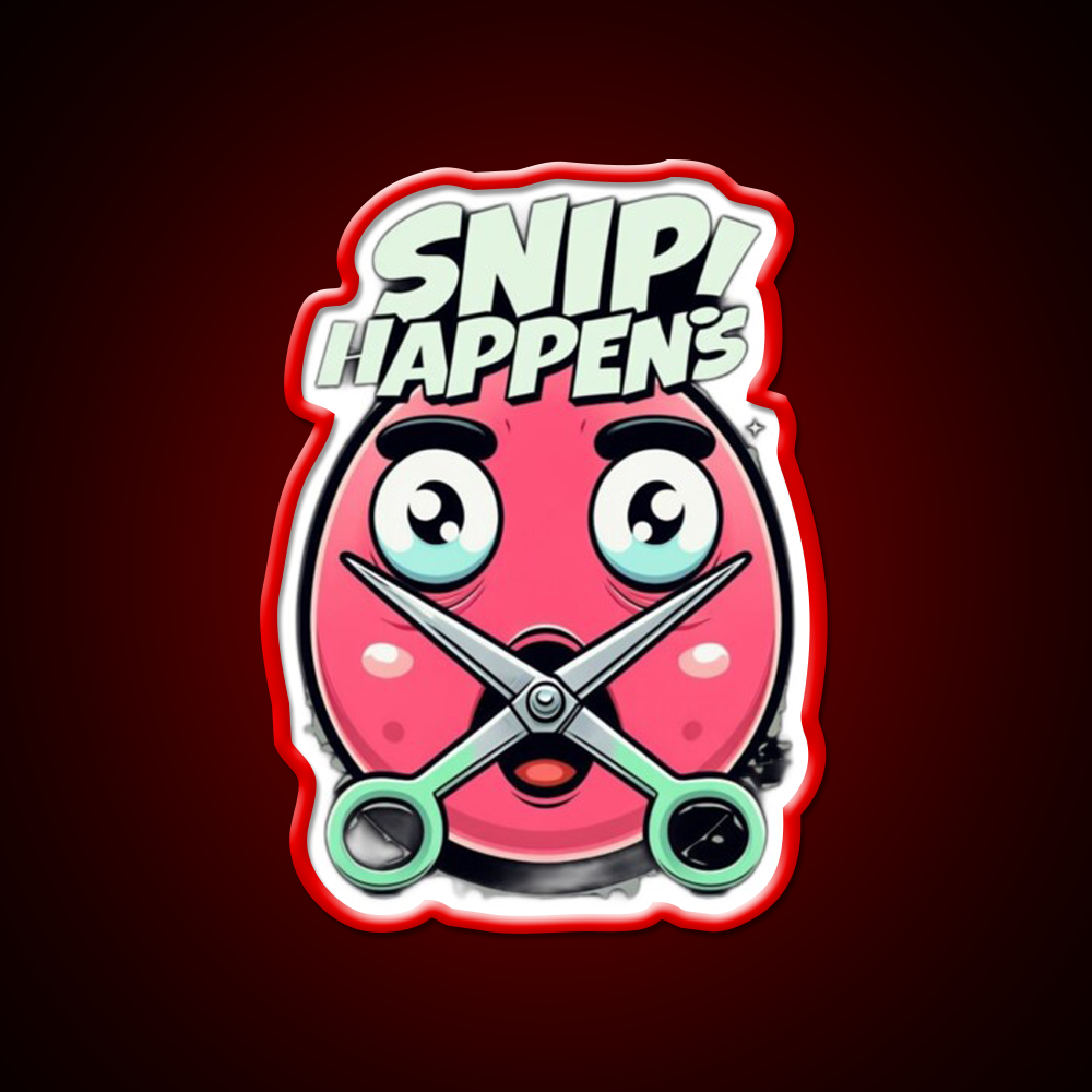 Snip Happens Funny Barber Shop Haircut Led Neon Sign