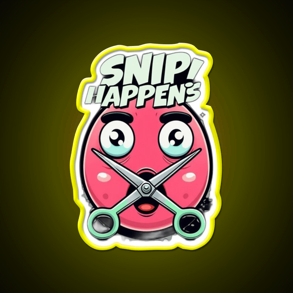Snip Happens Funny Barber Shop Haircut Led Neon Sign - Shineneon