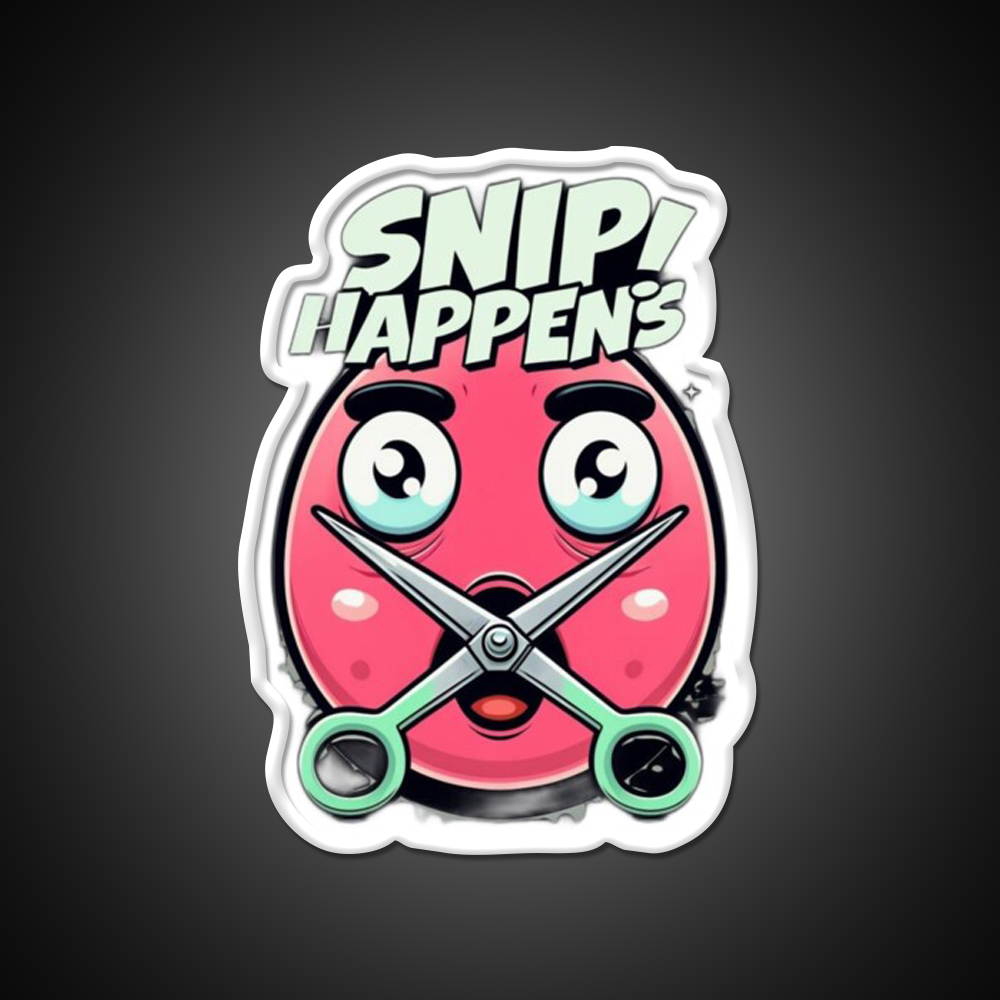 Snip Happens Funny Barber Shop Haircut Led Neon Sign