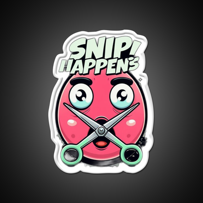 Snip Happens Funny Barber Shop Haircut Led Neon Sign