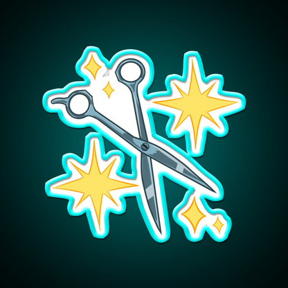 Snippy Scissors Barber Shop Haircut Led Neon Sign - Size and dimension reference