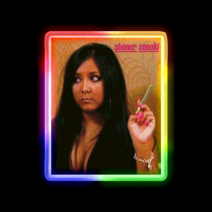 Snooki Stoner Hemp Inspired Green Leaf Led Neon Sign Rgb Color - LED neon sign close-up detail