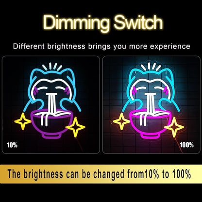 Snorlax Eating Ramen Led Neon Sign Anime Kids Room - Shineneon