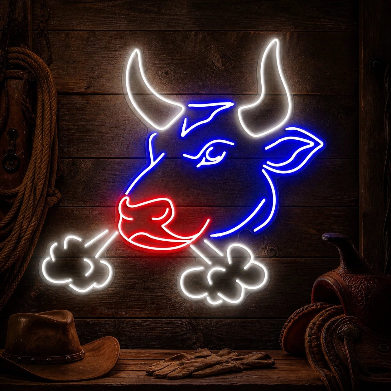 Snorting Bull Head Vintage LED Neon Sign - Shineneon