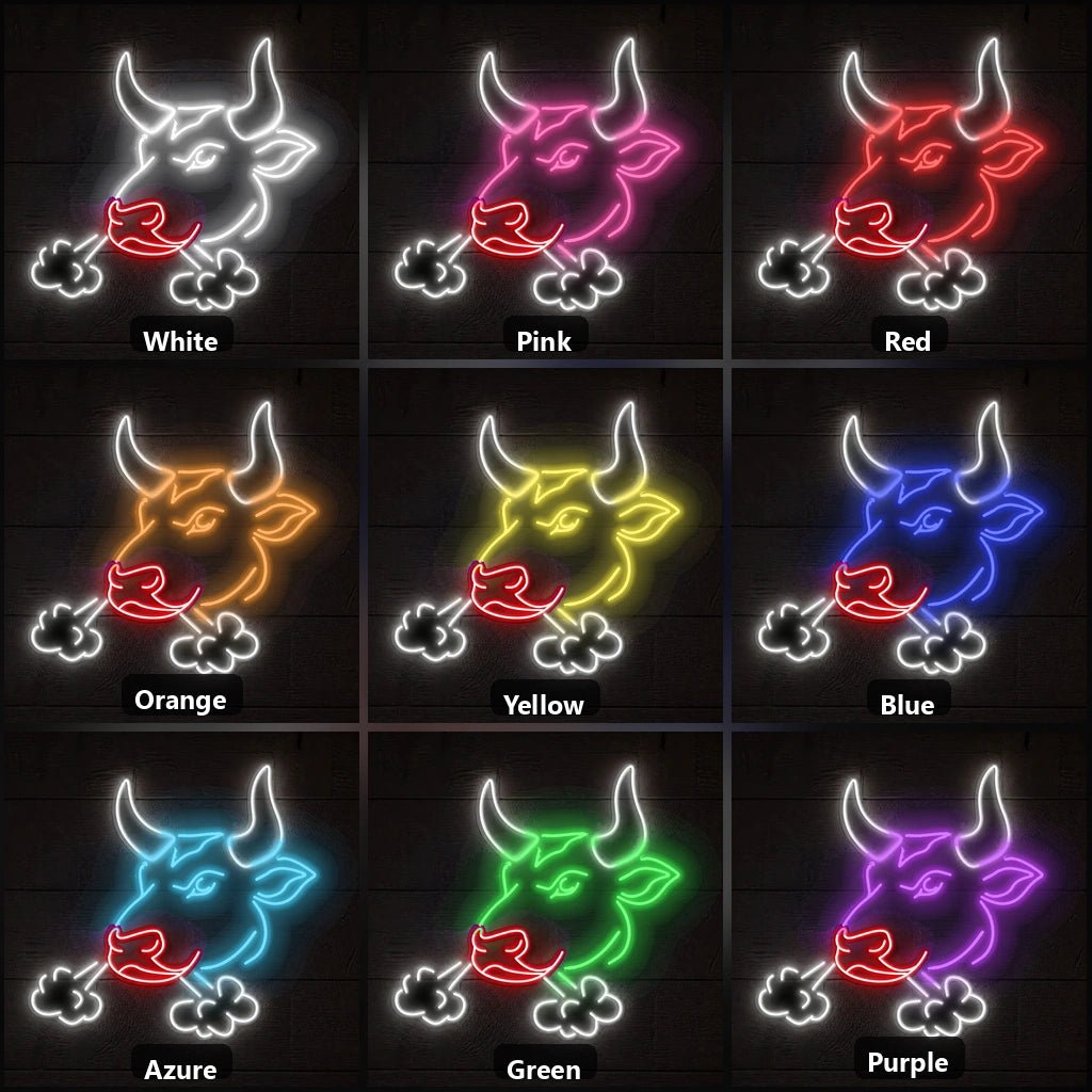 Snorting Bull Head Vintage LED Neon Sign - Shineneon