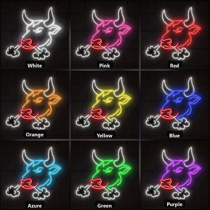 Snorting Bull Head Vintage LED Neon Sign - Shineneon