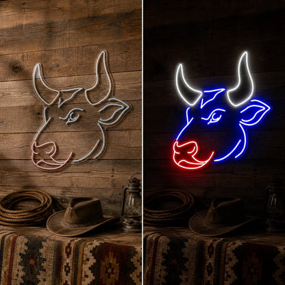 Snorting Bull Head Vintage LED Neon Sign - Shineneon