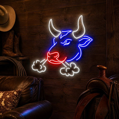 Snorting Bull Head Vintage LED Neon Sign - Shineneon