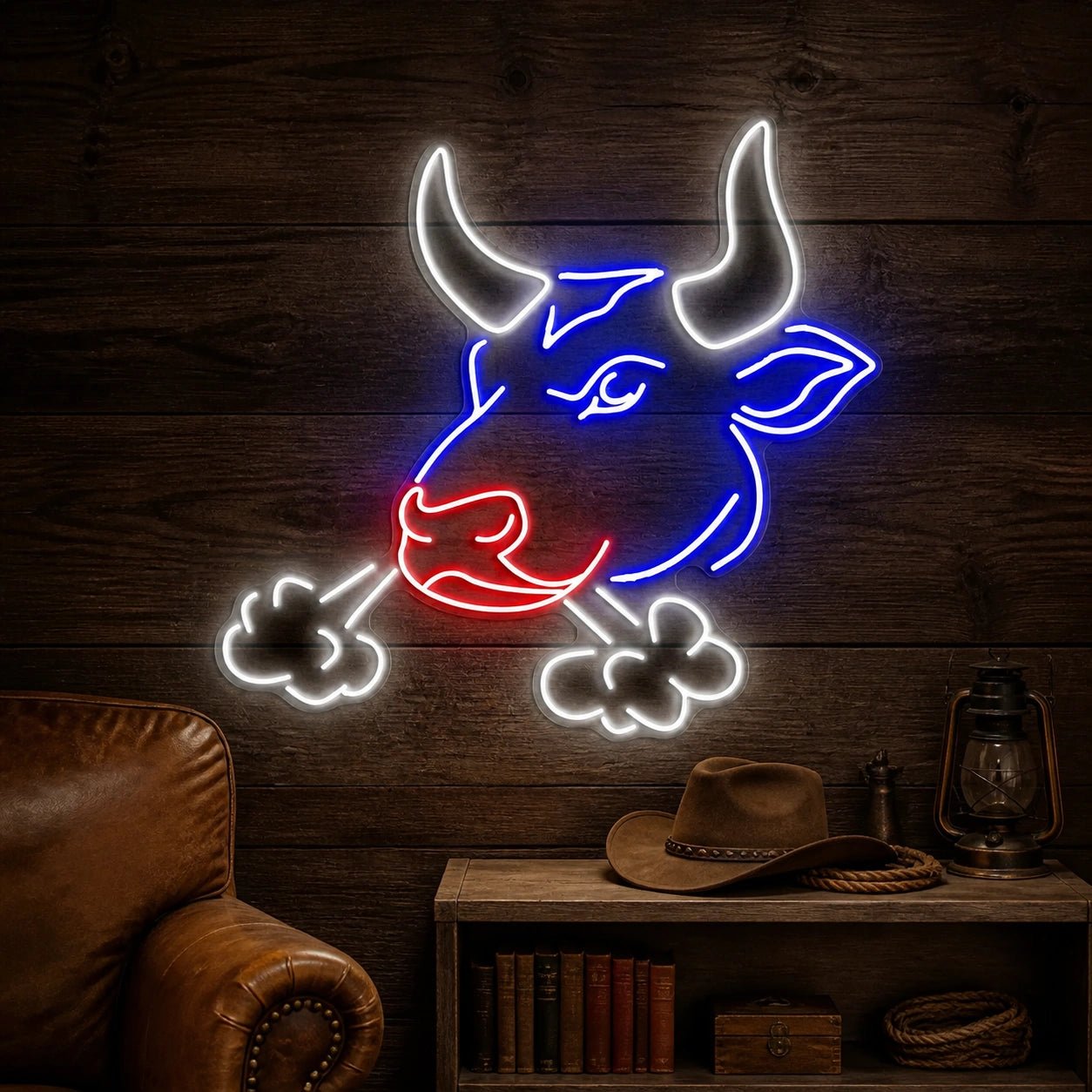 Snorting Bull Head Vintage LED Neon Sign - Shineneon