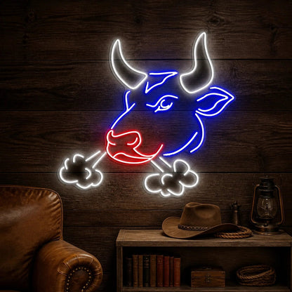 Snorting Bull Head Vintage LED Neon Sign - Shineneon