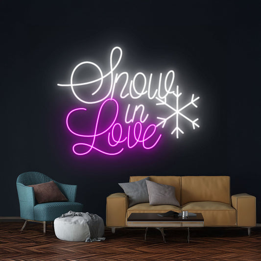 Snow In Love Neon Sign