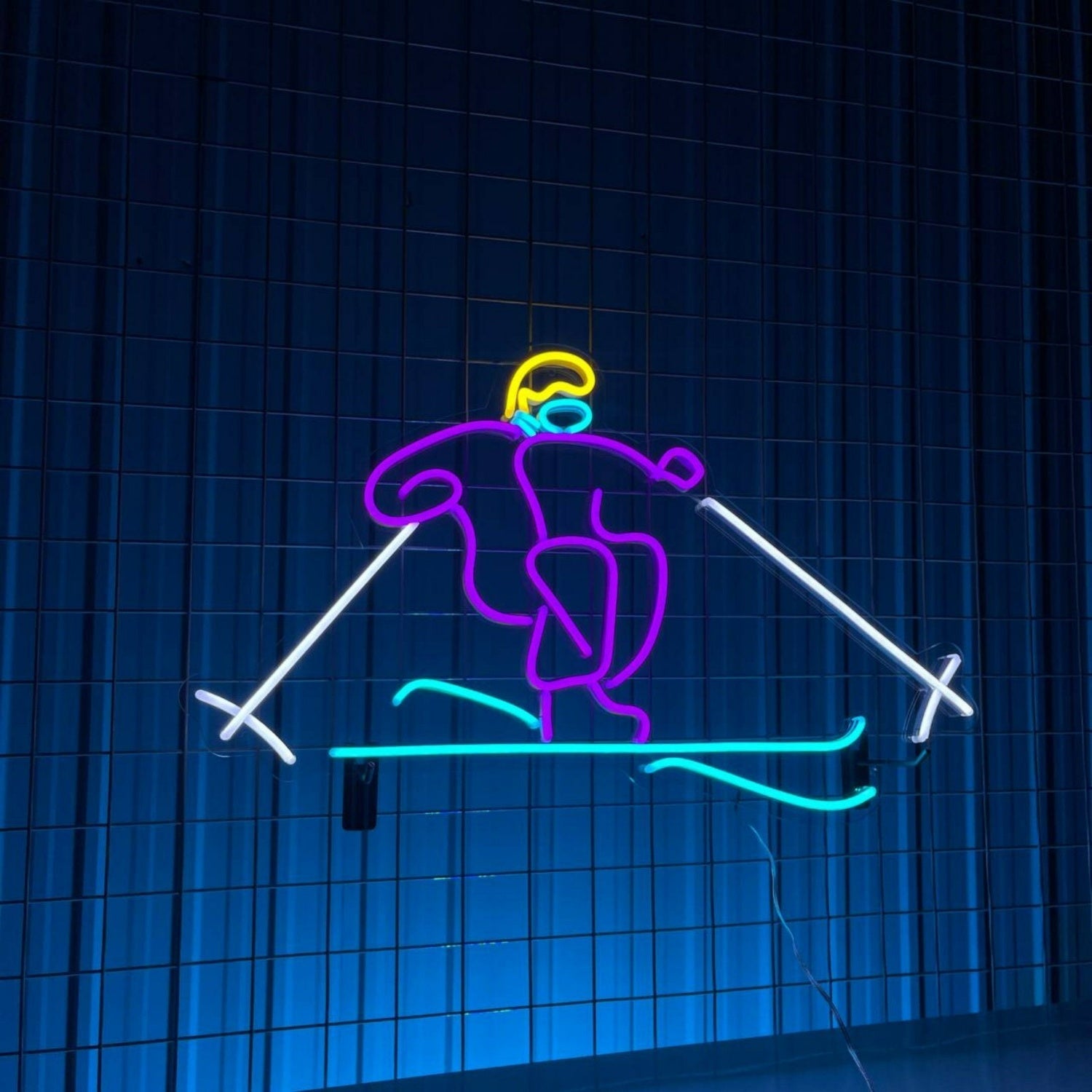 Snow Ski Skiing Led Sign Ski Man Sport Club Stadium Led Neon Sign - Shineneon