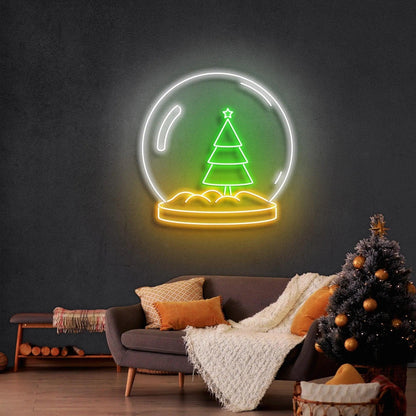 Snowglobe Christmas Tree Led Neon Sign For Indoor Christmas Decor | Shineneon