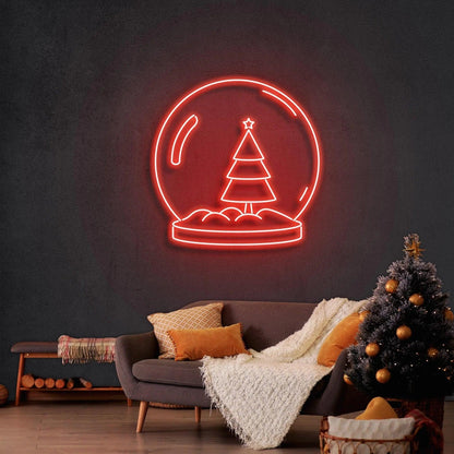 Snowglobe Christmas Tree Led Neon Sign For Indoor Christmas Decor | Shineneon