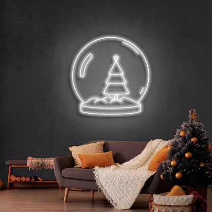 Snowglobe Christmas Tree Led Neon Sign For Indoor Christmas Decor | Shineneon