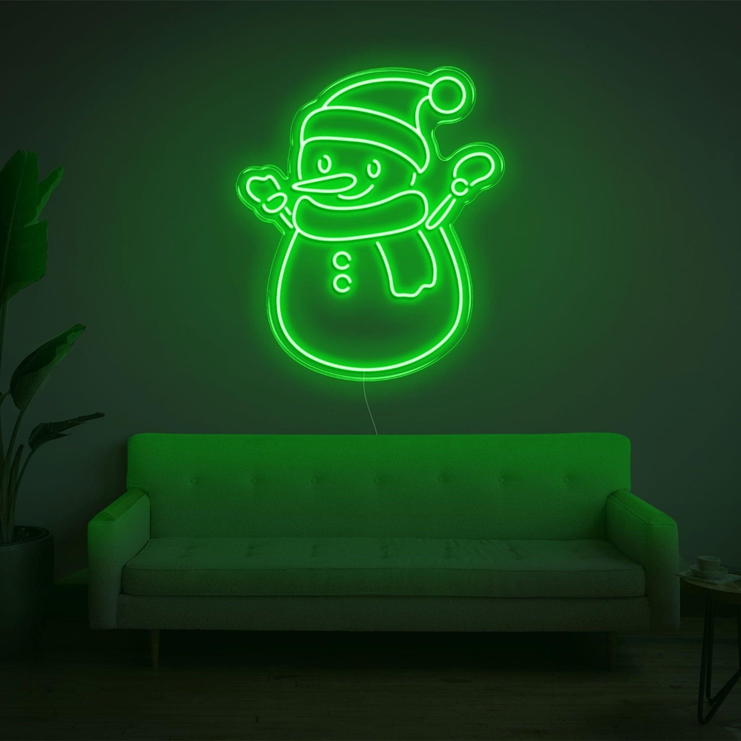 Snowman Green Led Neon Sign For Christmas Home Decor | Shineneon