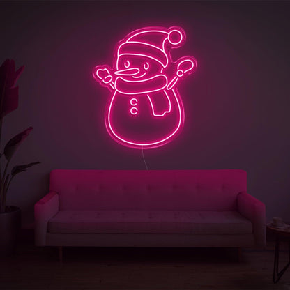 Snowman Green Led Neon Sign For Christmas Home Decor | Shineneon